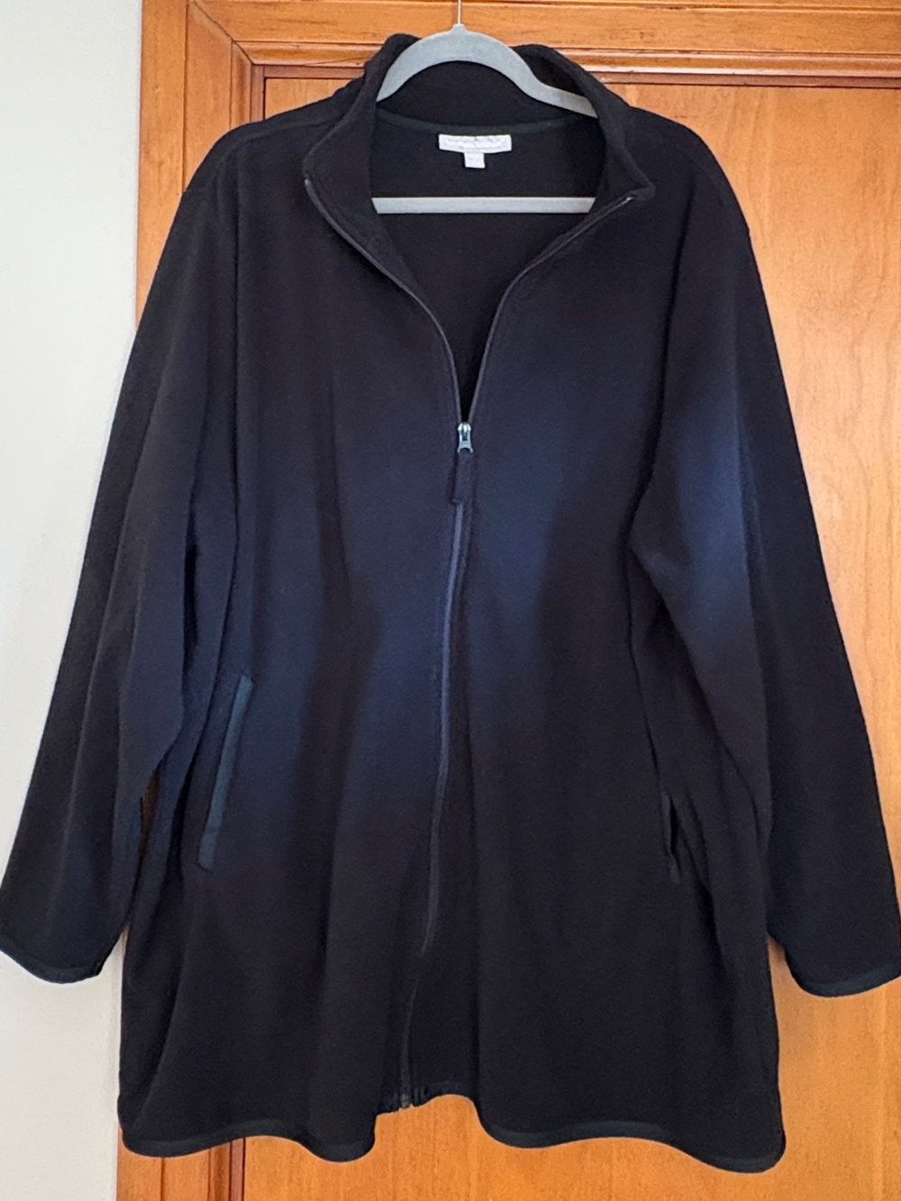 Woman Within Black Zip-Up Fleece Jacket Size 2X 26/28